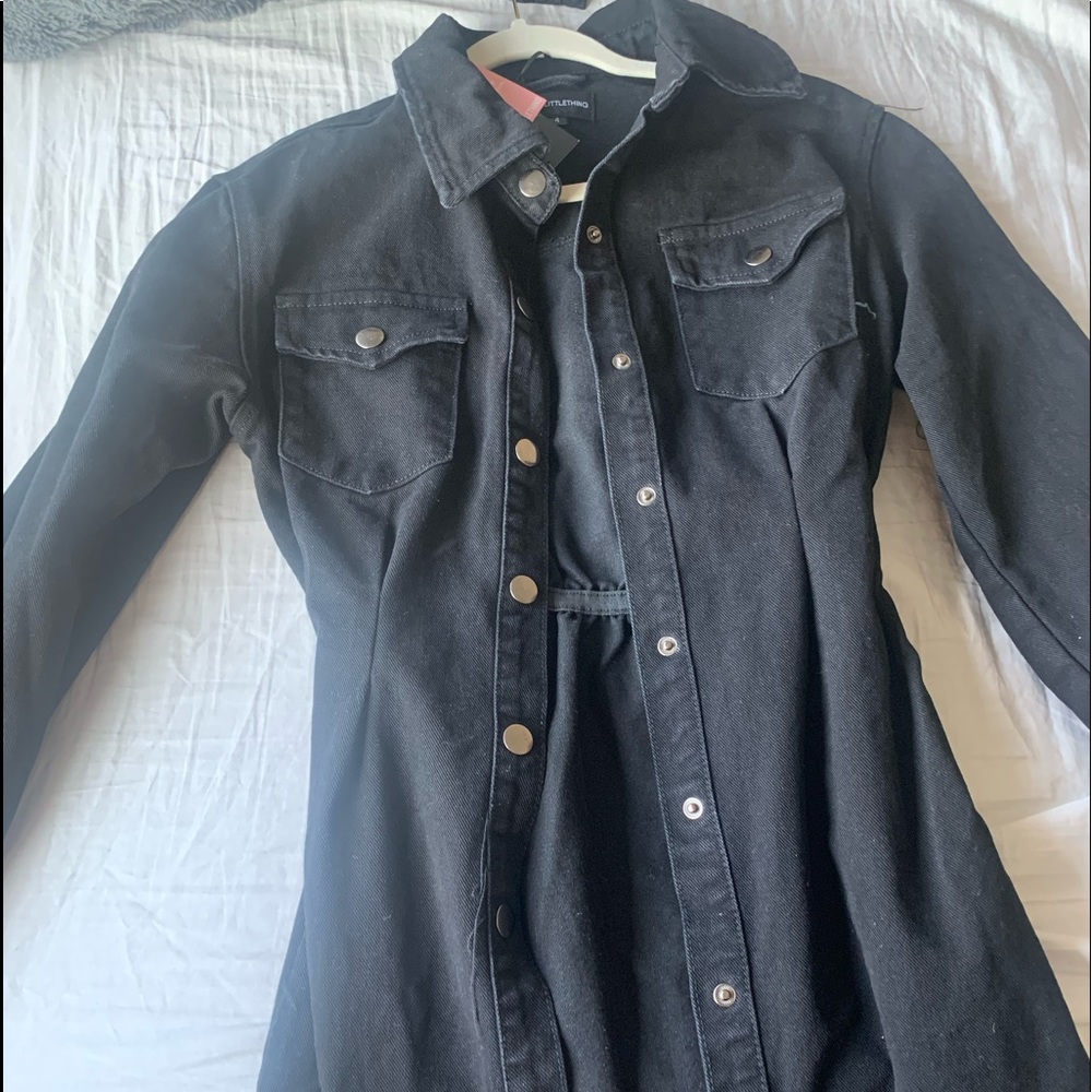Jean mini dress by Pretty Little Thing